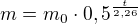 $m=m_0\cdot0,5^{\frac{t}{2,26}}$