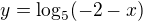 $y=\log_5(-2-x)$