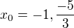 kopírovat do textarea $x_0=-1,\frac{-5}{3}$