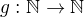 $g:{\mathbb N}\to{\mathbb N}$