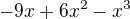 kopírovat do textarea $-9x+6x^2-x^3$
