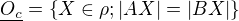 kopírovat do textarea $\underline{O_c}=\{X\in\rho;|AX|=|BX|\}$