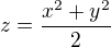 kopírovat do textarea $z = \frac{x^2+y^2}{2}$