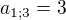 $a_{1;3}= 3$