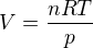 kopírovat do textarea $V = \frac{nRT}{p}$