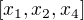 $[x_1, x_2, x_4]$