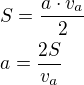 $S=\frac{a\cdot v_a}{2}\nla=\frac{2S}{v_a}$