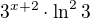$3^{x+2}\cdot\ln^2{3}$