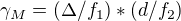 $\gamma _{M}=(\Delta /f_{1})*(d/f_{2})$