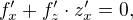 $f'_x + f'_z\cdot z'_x = 0,$