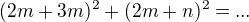 kopírovat do textarea $(2m+3m)^{2}+(2m+n)^{2}=...$