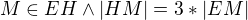 kopírovat do textarea $M\in EH\wedge |HM|=3*|EM|$