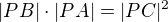 $|PB| \cdot |PA| = |PC|^2$