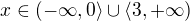 $x \in (-\infty, 0 \rangle \cup \langle 3 , +\infty)$