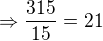 kopírovat do textarea $\Rightarrow \frac{315}{15} = 21$