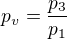 $p_v=\frac{p_3}{p_1}$