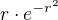 $r\cdot e^{-r^2}$