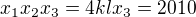 $x_1x_2x_3=4klx_3=2010$