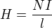 $H=\frac{NI}{l}$