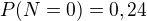 $P(N=0)=0,24$