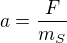 kopírovat do textarea $a = \frac{F}{m_S}$