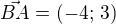 $\vec{BA}=(-4;\,3)$