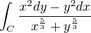 $\int_{C}^{}\frac{x^2dy-y^2dx}{x^{\frac{5}{3}}+y^{\frac{5}{3}}}$