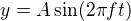 $y=A\sin(2\pi ft)$