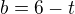 $b=6-t$