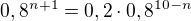 kopírovat do textarea $0,8^{n+1}=0,2\cdot0,8^{10-n}$