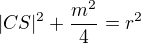 $|CS|^2 + \frac{m^2}{4} = r^2$