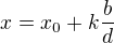 $ x=x_0+k \frac {b}d$