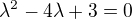 kopírovat do textarea $\lambda ^{2}-4\lambda +3=0$