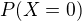 $P(X=0)$