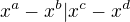$x^a-x^b|x^c-x^d$