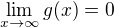 $\lim\limits_{x\to\infty}{g(x)}=0$