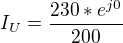 $I_{U}=\frac{230*e^{j0}}{200}$