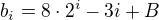 $b_i=8\cdot2^i-3i+B$