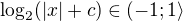 $\log_2({|x|+c})\in (-1;1\rangle$