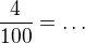 kopírovat do textarea $\frac{4}{100}=\dots$