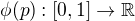 $\phi(p):[0,1] \rightarrow \mathbb{R}$