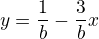 $y=\frac1b-\frac3bx$