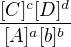 $\frac{[C]^{c}[D]^{d}}{[A]^{a}[b]^{b}}$
