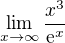 $\lim_{x \to \infty} \frac{x^3}{\mathrm{e}^x}$