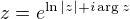 $z=e^{\ln|z|+i\arg z}$
