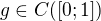 $g \in C([0;1])$