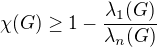 $\chi(G)\ge1-\frac{\lambda_1(G)}{\lambda_n(G)}$
