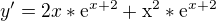 $y' = 2x * \mathrm{e}^{x+2}+ \mathrm{x}^{2}*\mathrm{e}^{x+2}$