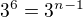 $3^{6}=3^{n-1}$
