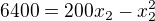 $6400=200x_{2}-x_{2}^{2}$